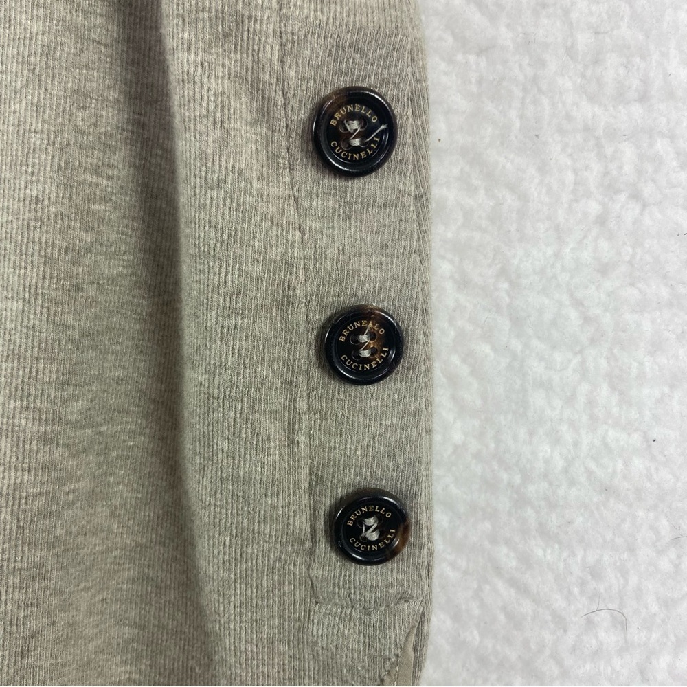 Brunello Cucinelli taupe tan knit side button asymmetrical tank top. Size XL - Picture 8 of 11
